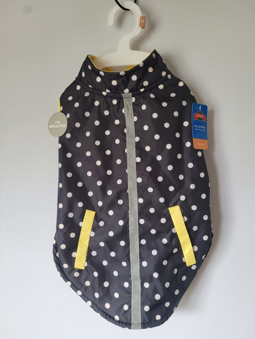 Dog Polka Dot Reflective Rain Jacket - New with Tags